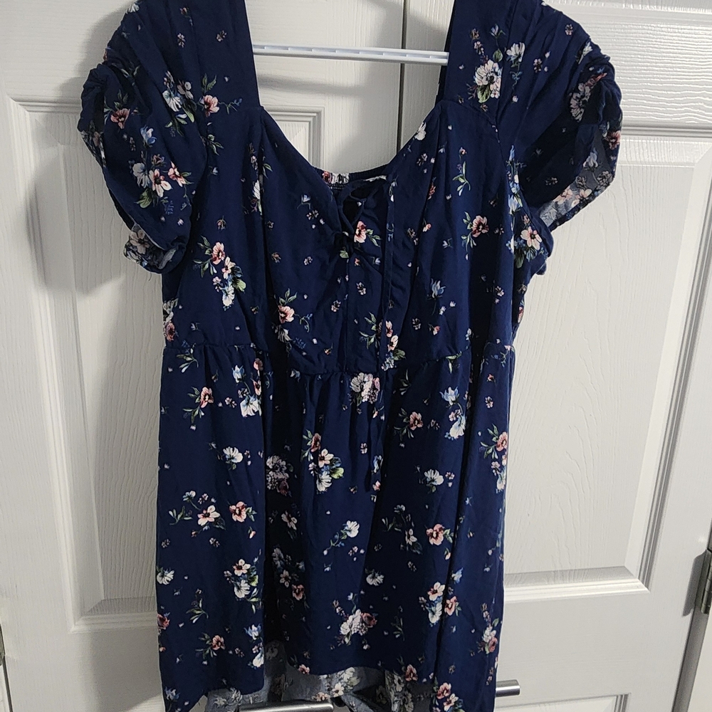 Torrid Navy Floral Blouse
